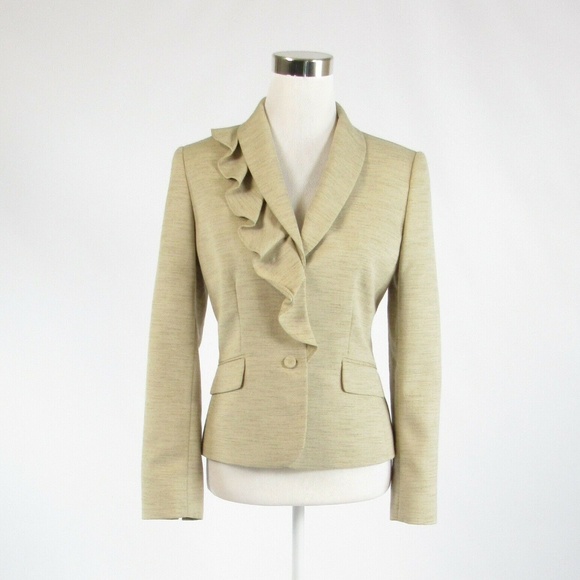 Tahari Jackets & Blazers - Tahari beige long sleeve blazer jacket 6